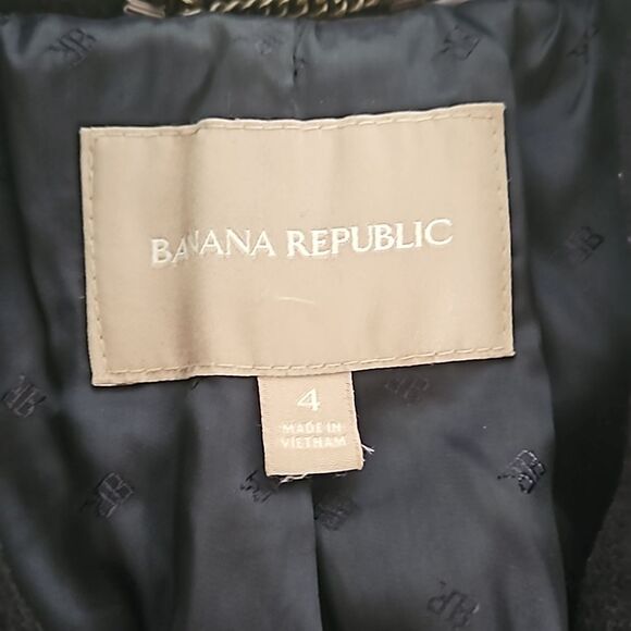 Banana Republic Women's Double Breasted Wool Coat Navy Blue Size 4 - Picture 6 of 16